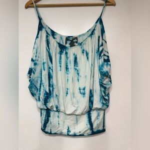 Young Fabulous & Broke Blue and White Tie-Dye Blouse